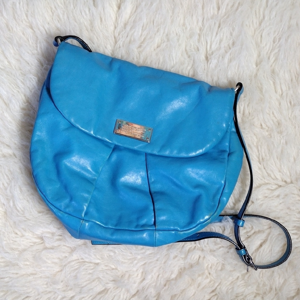RARE Marc Jacobs Y2K Marchive Messenger Crossbody Shoulder Vibrant Blue Leather